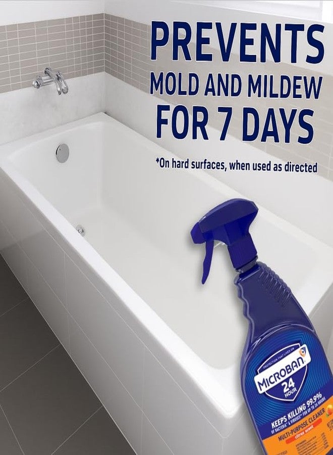 MICROBAN Multi-Purpose Cleaner, 32 oz., 2 Pack, Citrus, Penetrates Soap Scum, Greasy Soils and Reduces Odors, Keeps Killing 99.9% of Bacteria and Viruses for up to 24 Hours - Image 2